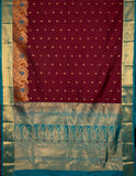 Maroon Semi Silk Saree