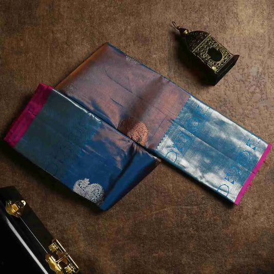 Designer Blue Tissue Silk Saree