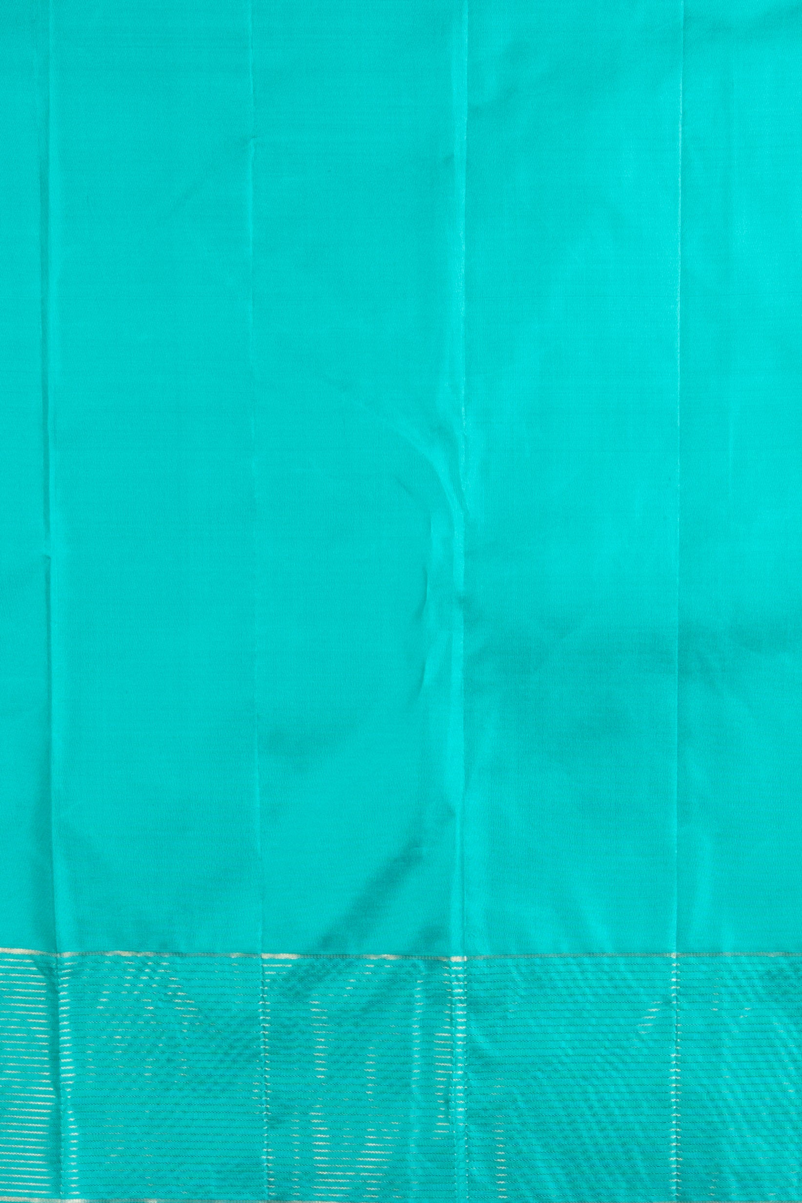 Rust Orange And Turquiose Pure Soft Silk Saree