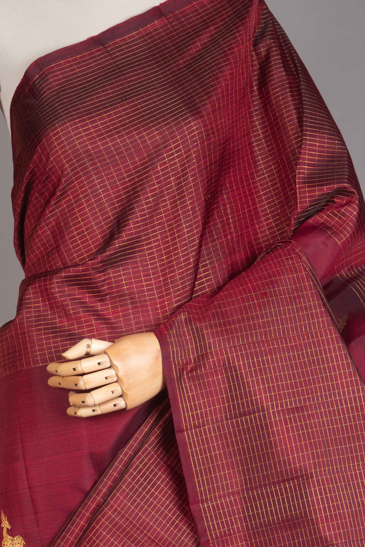 Maroon Traditional Kanjipuram Silk Saree