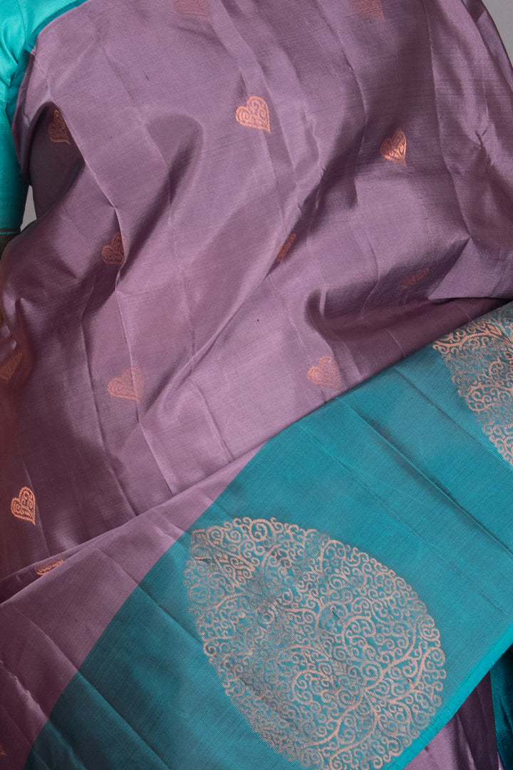 Lavender Mauve Kanchipuram Pure Silk Saree