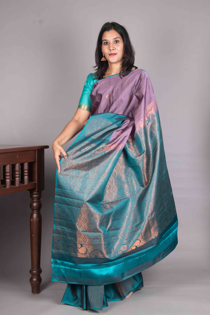Lavender Mauve Kanchipuram Pure Silk Saree