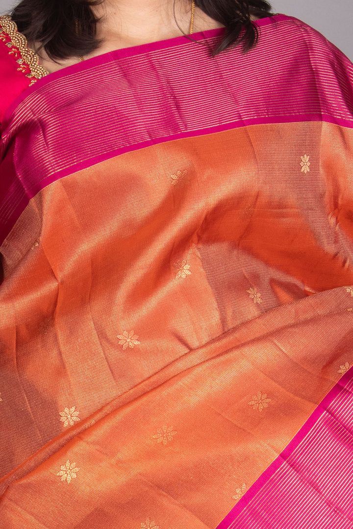 Orange And Pink Vairaoosi Silk Saree