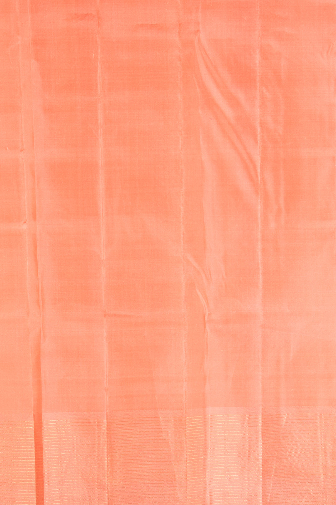 Soft Sage And Peach Jari Checked Kanchi Silk Saree