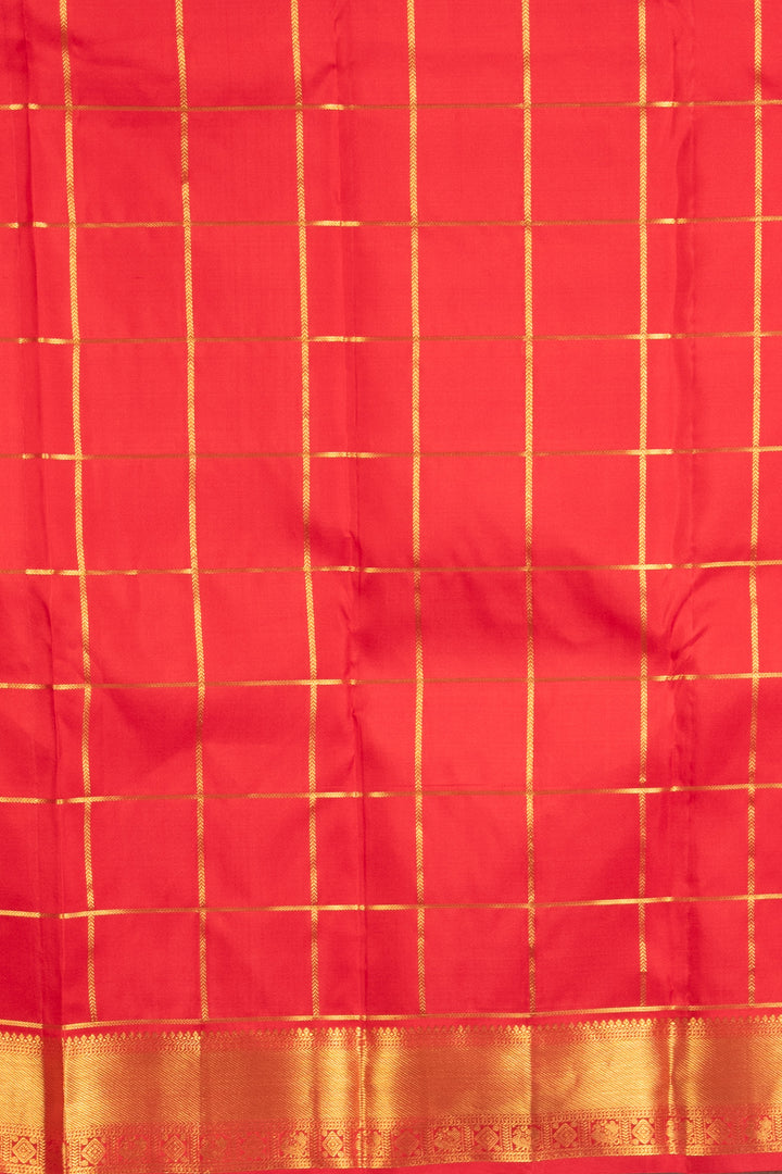 Red And Blue Paalum Pazhamum Kanchipuram Silk Saree
