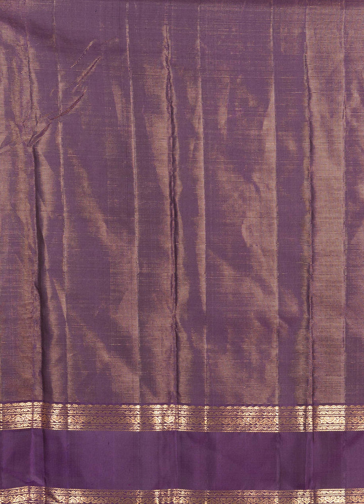 Leaf Green And Violet Vairaoosi Kanchipuram Silk Saree