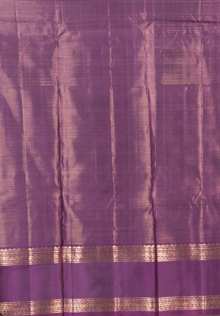 Peacock Blue And Purple Vairaoosi Silk Saree