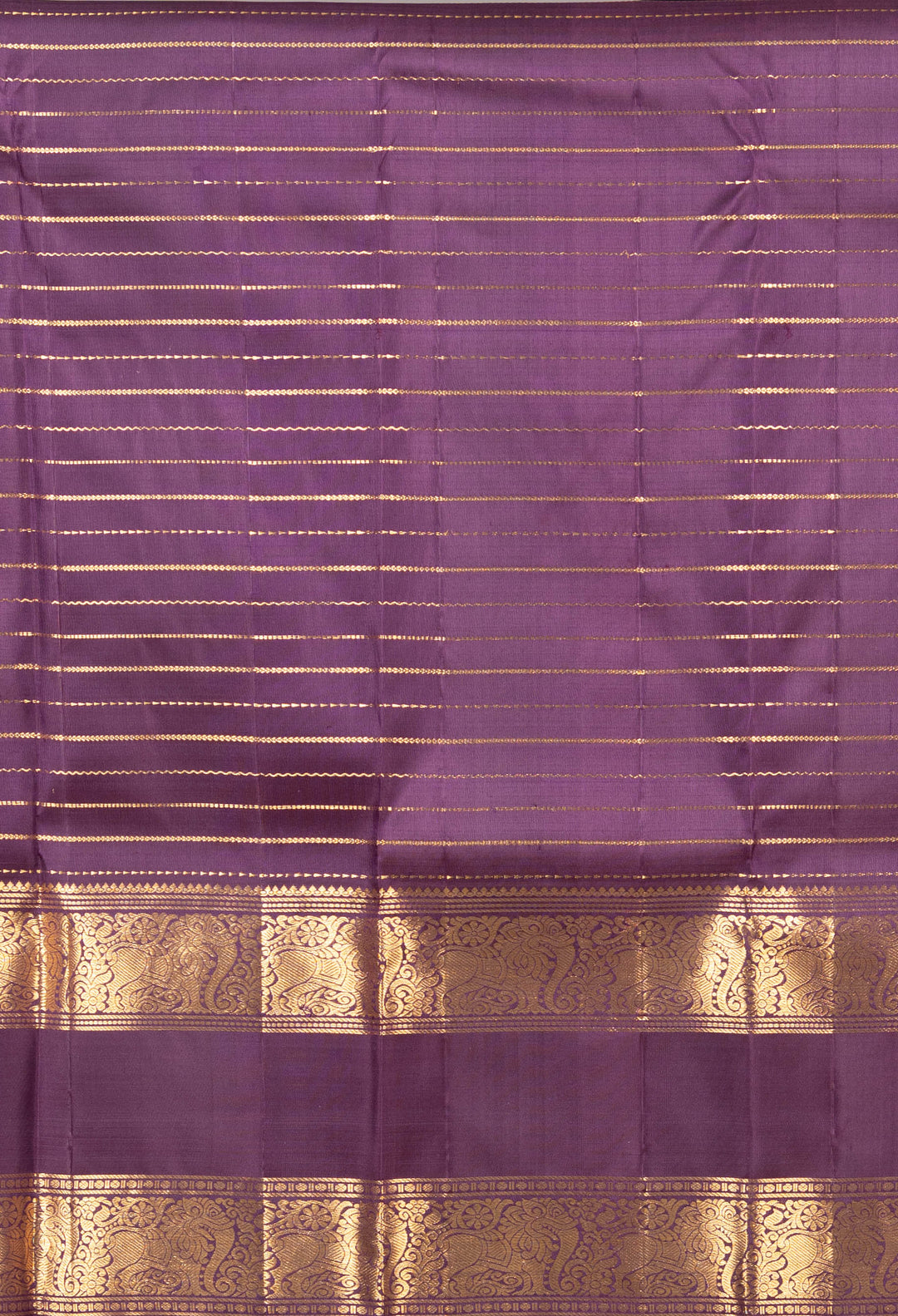Honey Orange And Jamun Purple Veldhari Kanchi Silk Saree
