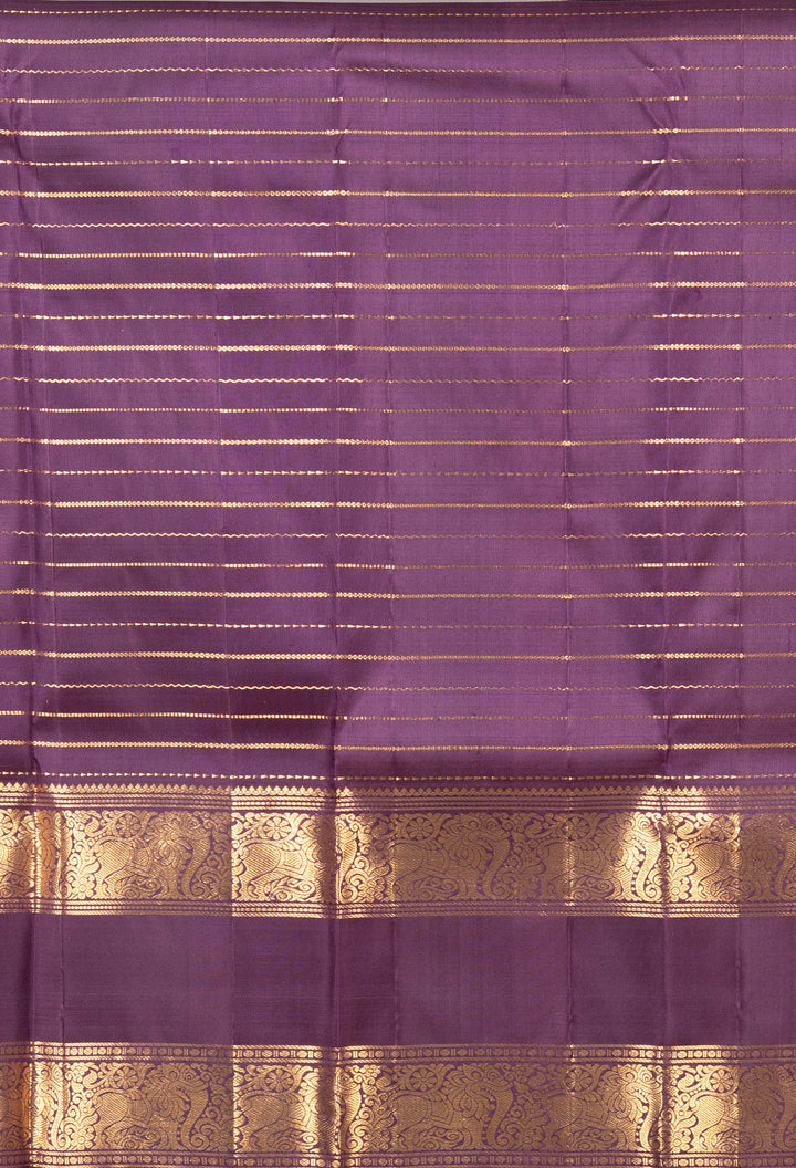 Honey Orange And Jamun Purple Veldhari Kanchi Silk Saree