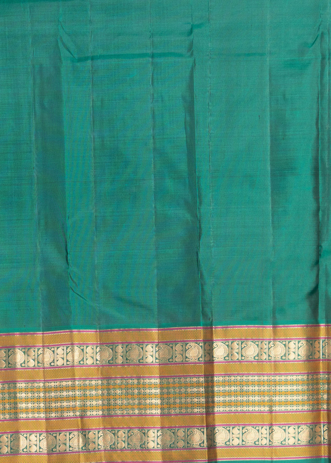 Light Blue And Green Korvai Kanchipuram Silk Saree