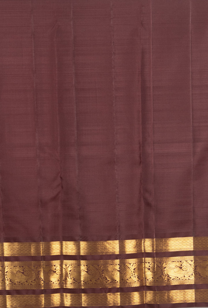 Magenta And Brown Vintage Kanchi Silk Saree