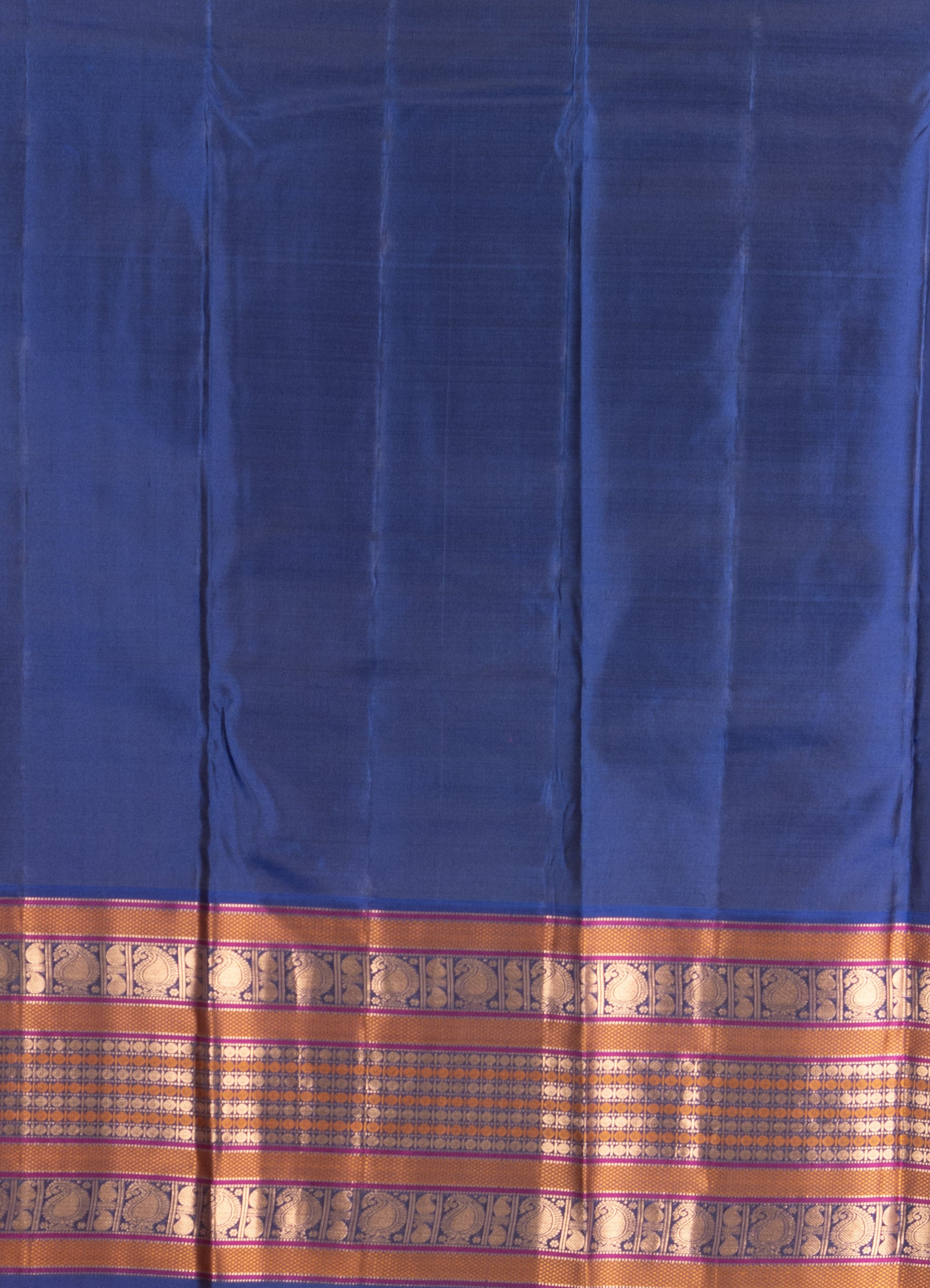 Bright Pink And Blue Veldhari Silk Saree