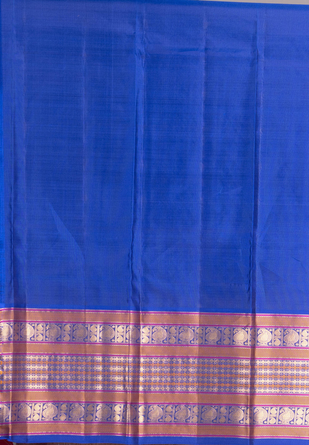 Red And Blue Veldhari Kanchipuram Silk Saree