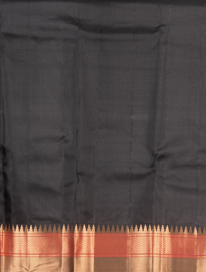 Dual Tone Pink And Black Korvai Silk Saree