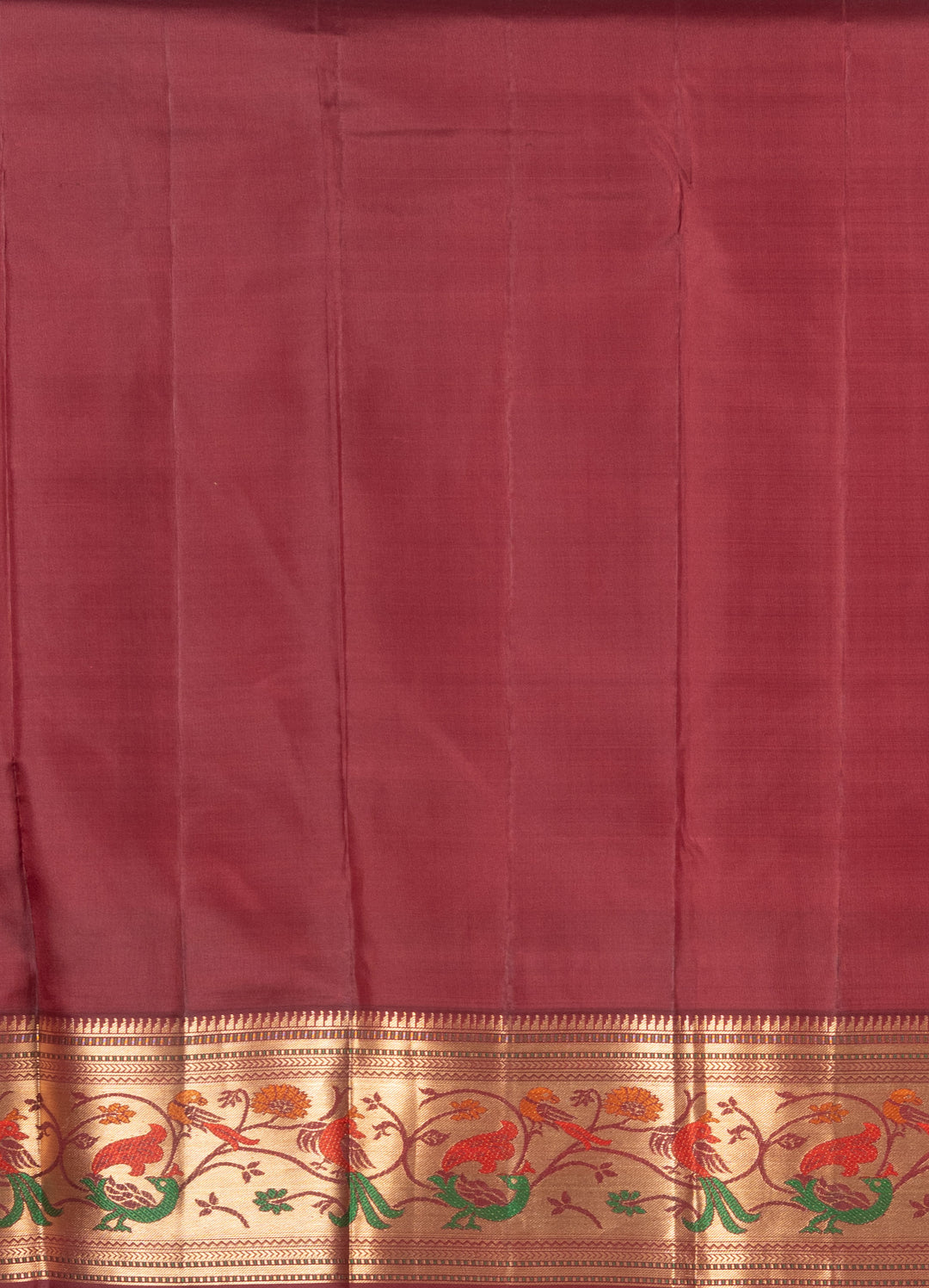 Light Green And Brown Paithani Silk Saree