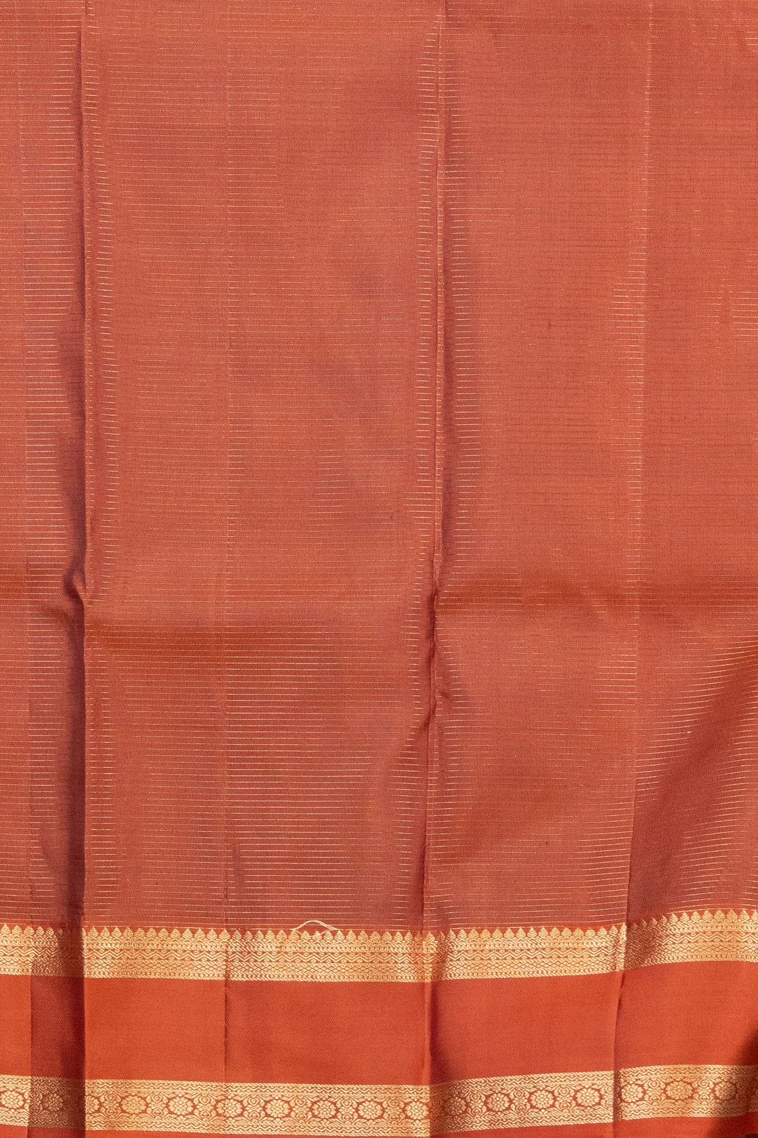 Rust Orange Zari Check Kanji silk saree