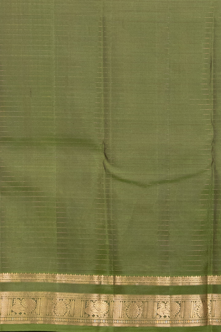 Mehendi green zari checked silk saree
