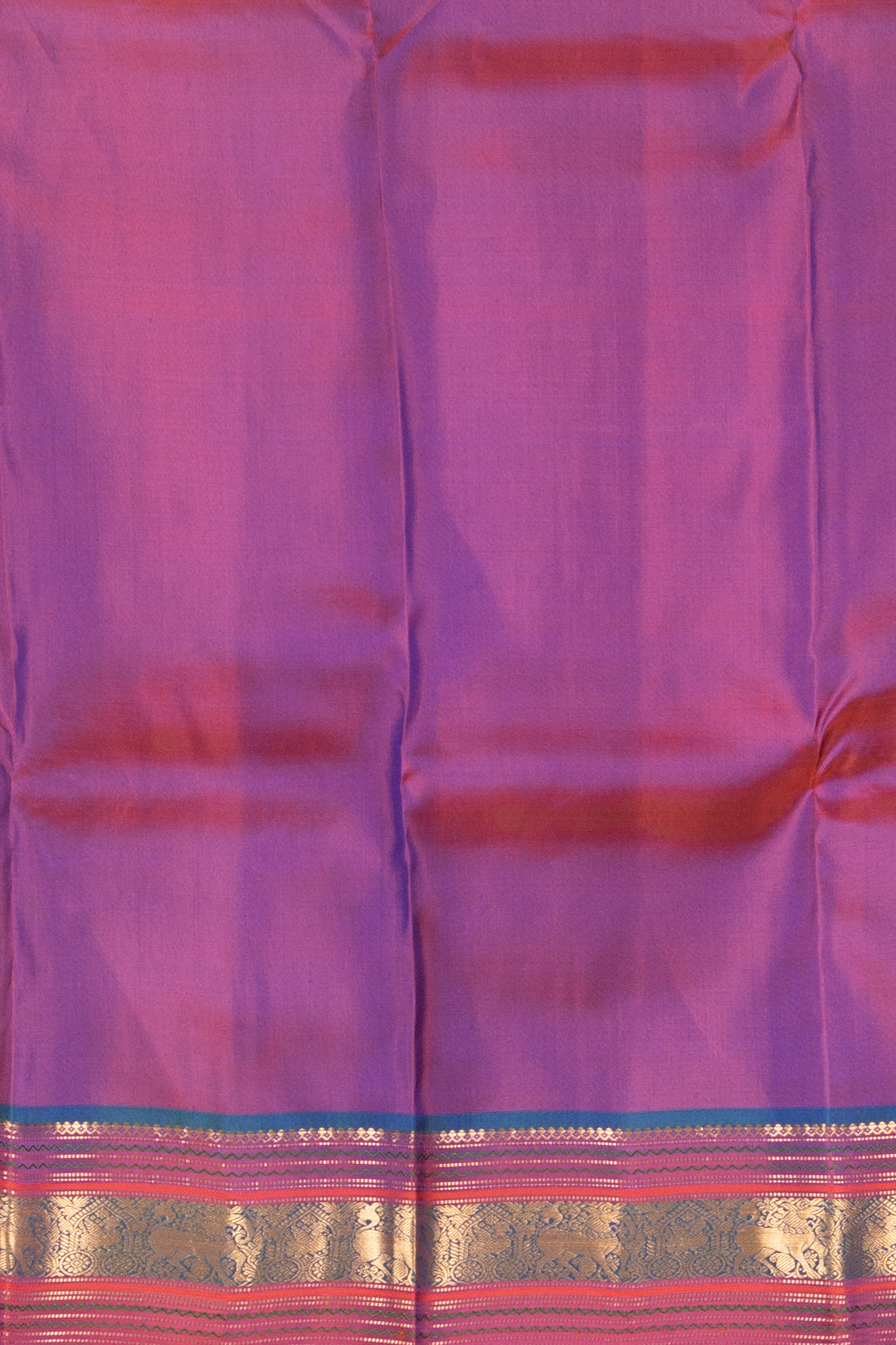 Dark Blue and Dual tone Purple Kanchi silk saree