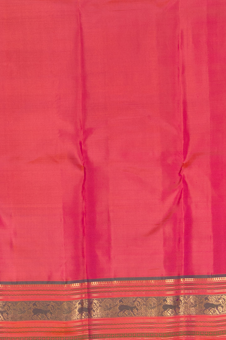 Purple and  Dual tone orange pure Kanchipuram silk saree
