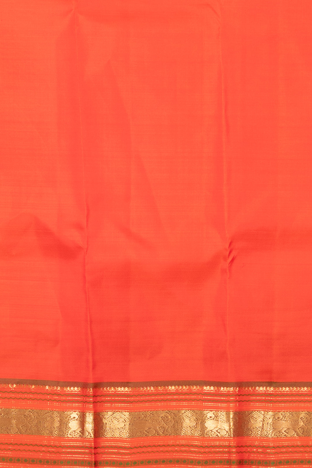 Bright Red and Dual tone Orange Pure Kanji silk saree