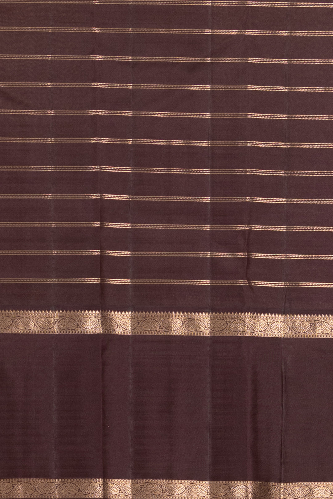 Dark Green and Dark Brown Retta petu Kanjipuram silk saree