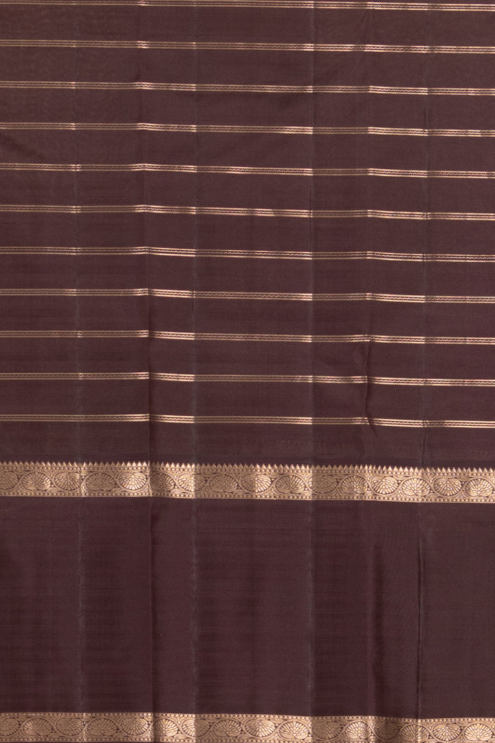 Dark Green and Dark Brown Retta petu Kanjipuram silk saree