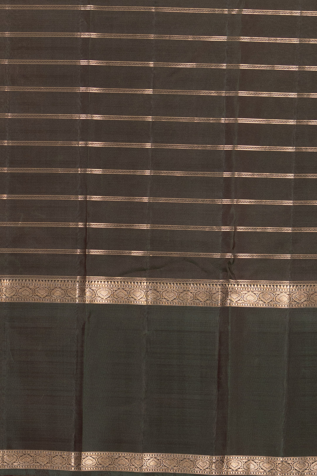 Dusty Mauve and Dark Green Zari Checked Kanchi silk saree