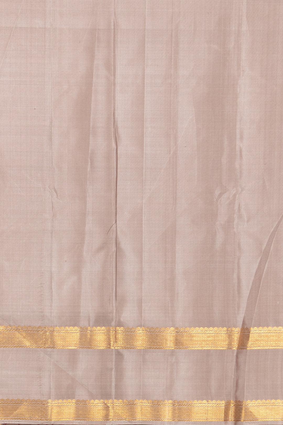 Coffee Brown and Ash Grey Retta petu pure Kanjivaram Silk saree