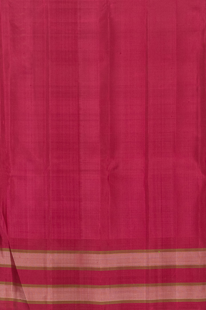 Parrot green and wine purple zero zari kanjivaram