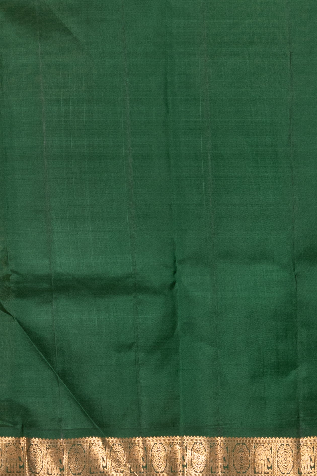 Off White and Dark Green Zari Checked Kanjivaram Silk saree