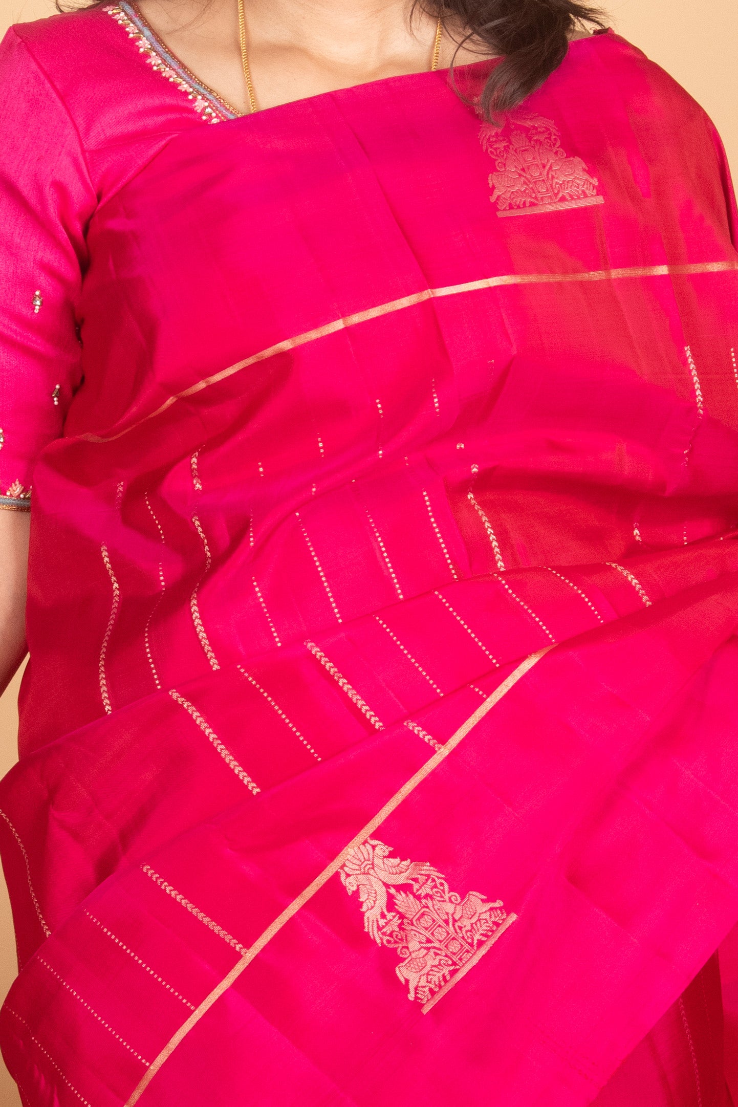 Barbie Pink Soft Silk Saree