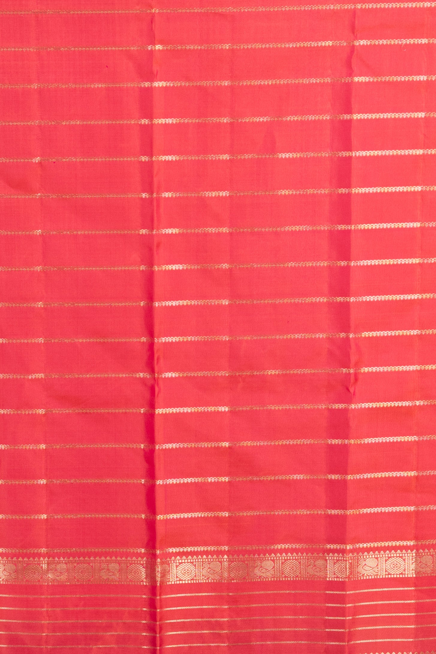 Dual Tone Orange Traditional Pure Kanjivaram Silk Saree