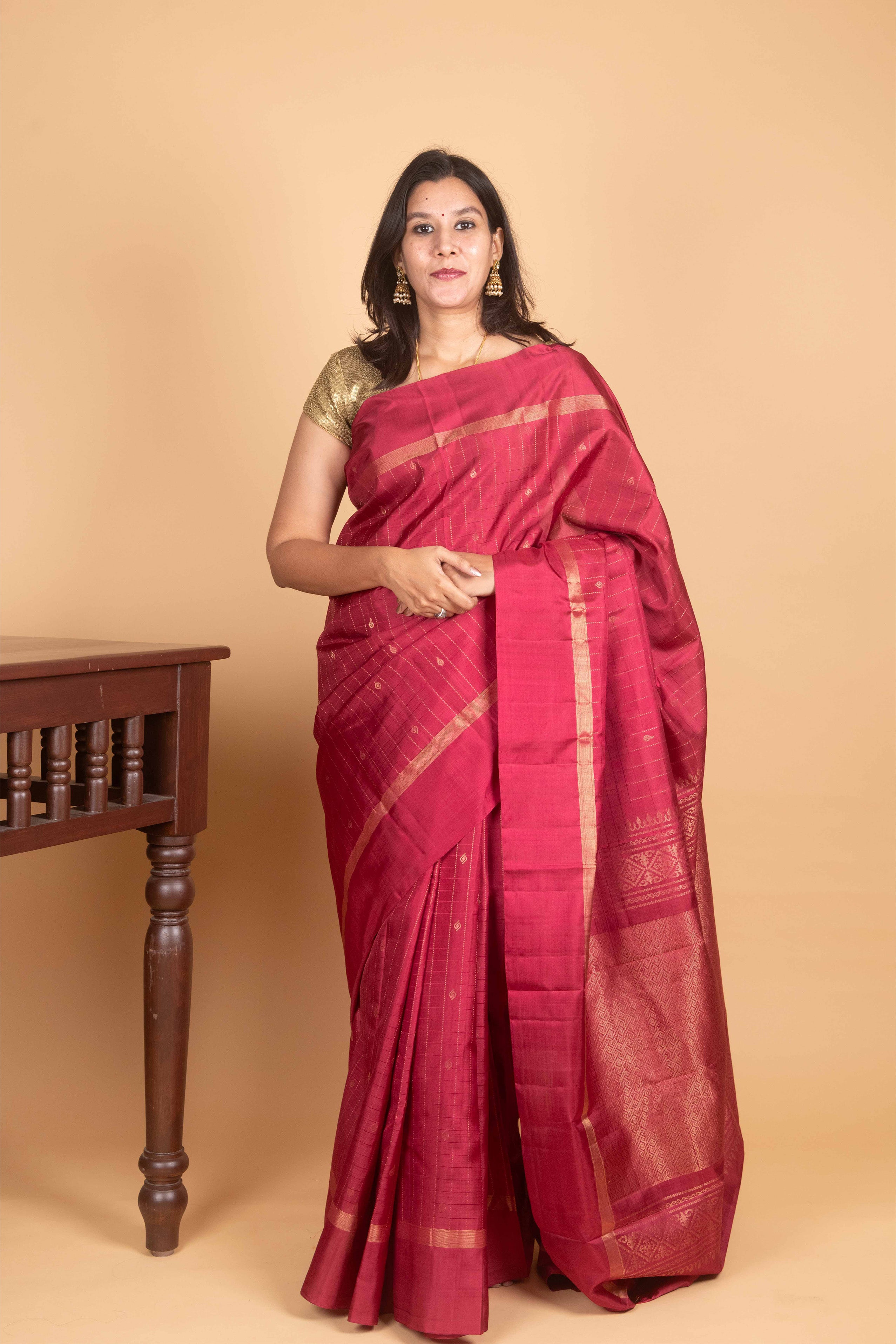 Hibiscus Pink Soft Silk Saree