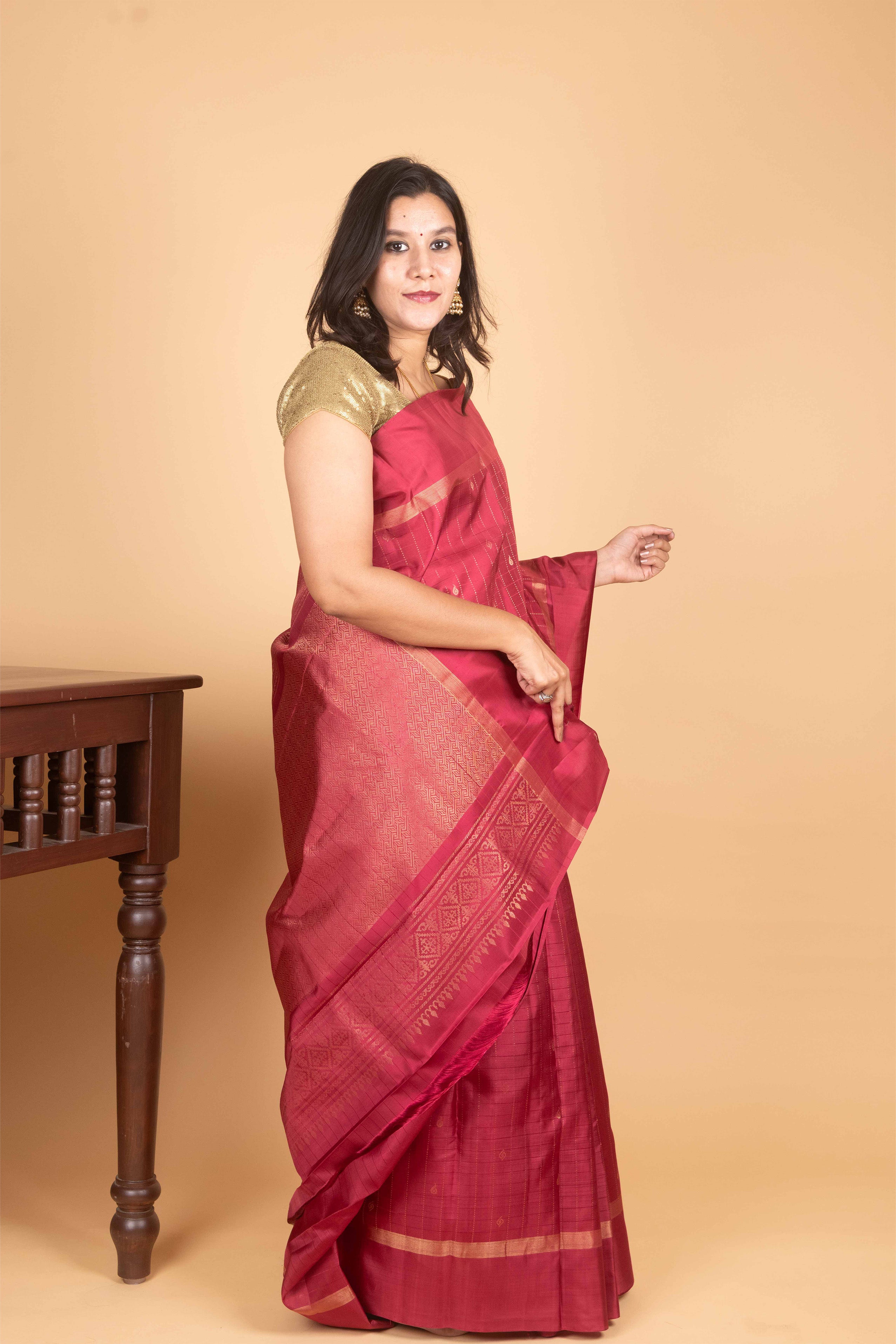Hibiscus Pink Soft Silk Saree