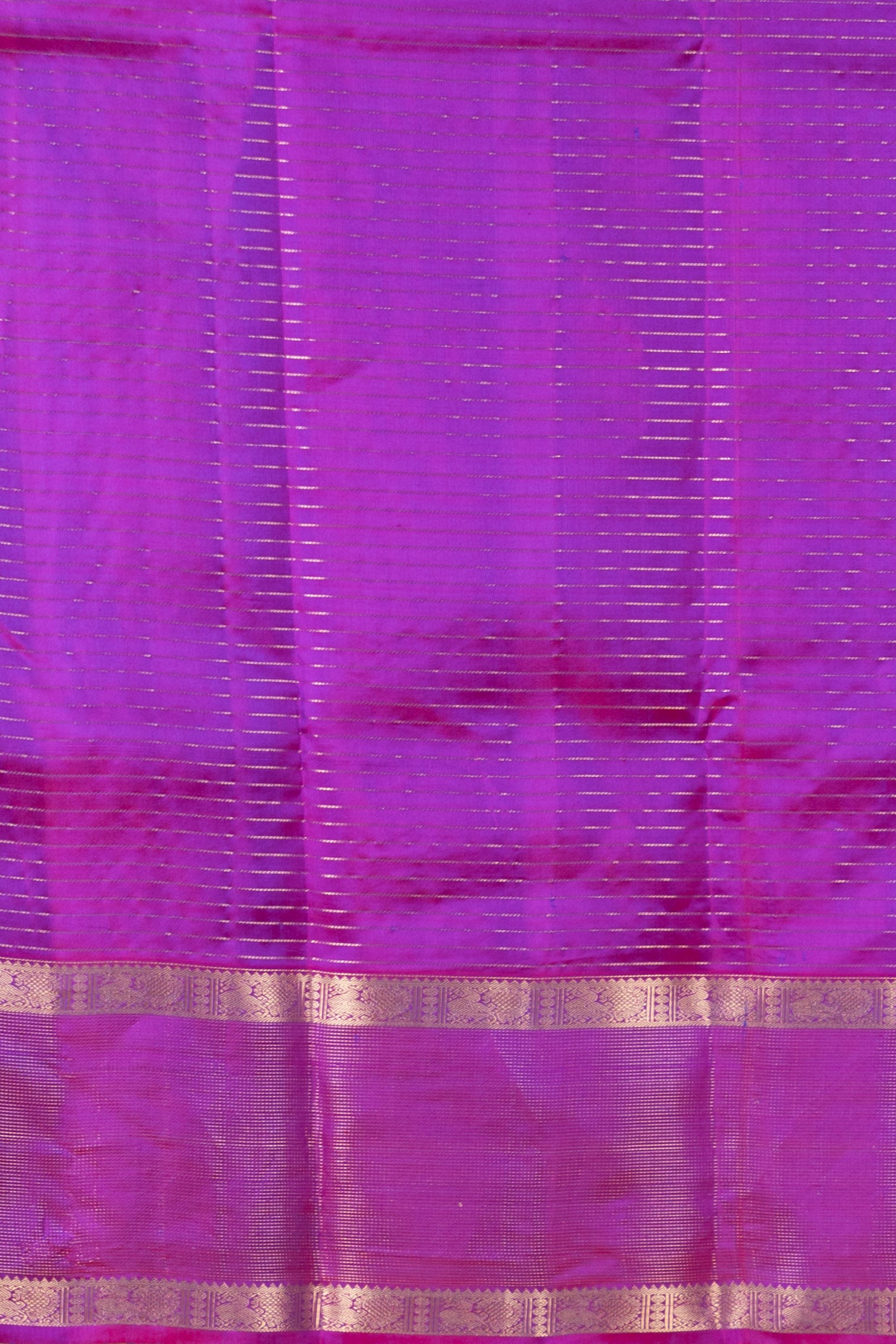 Peacock Blue and Dual Tone Pink Jari checked Pure Kanjivaram Silk Saree