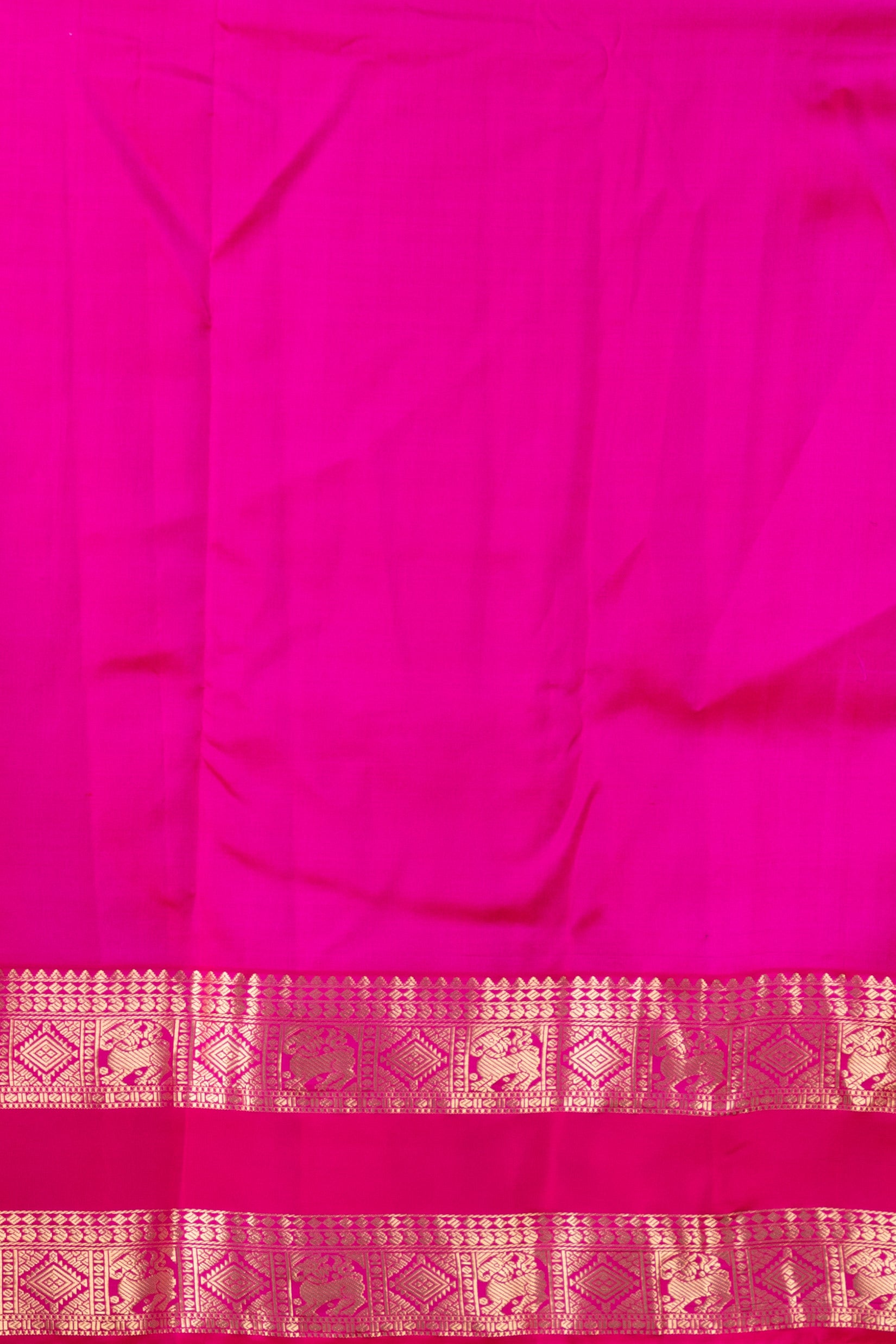 Midnight Purple and Rani Pink Korvai Pure Kanjivaram Silk Saree