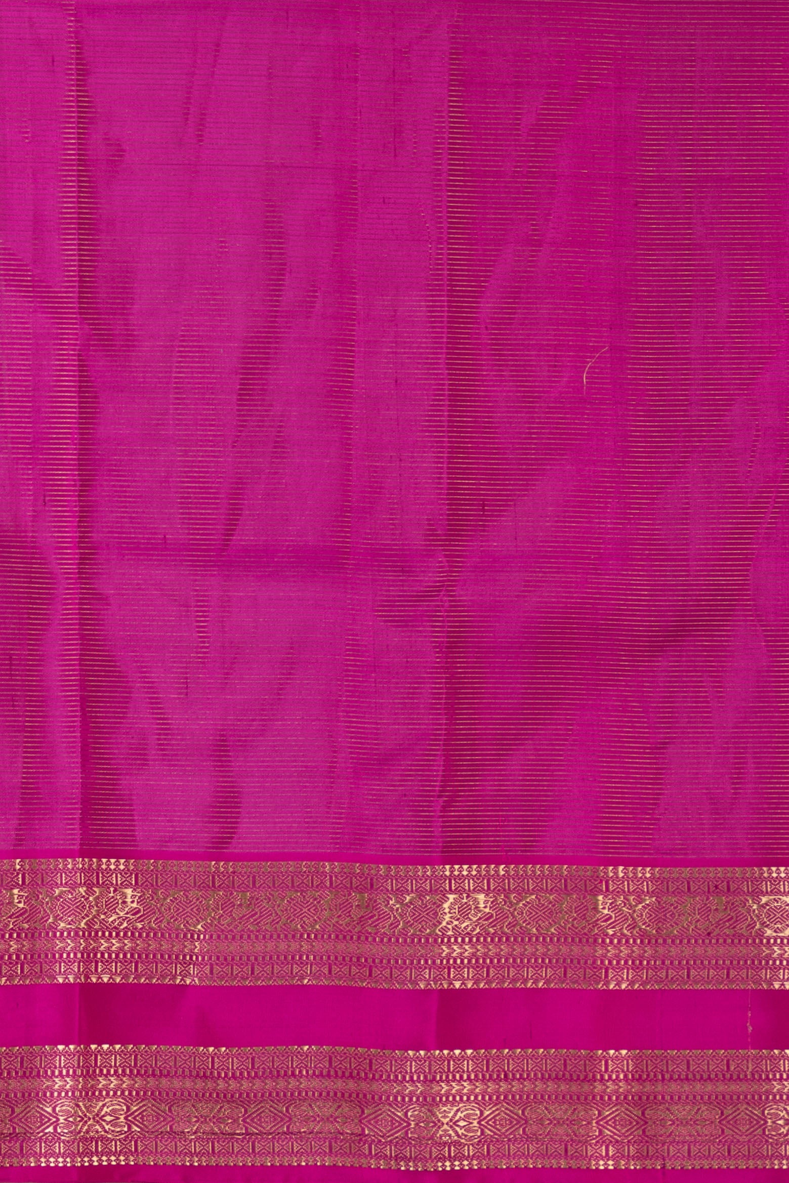 Pearl White and Magenta Pink Traditional Pure Kanjivaram Silk Saree