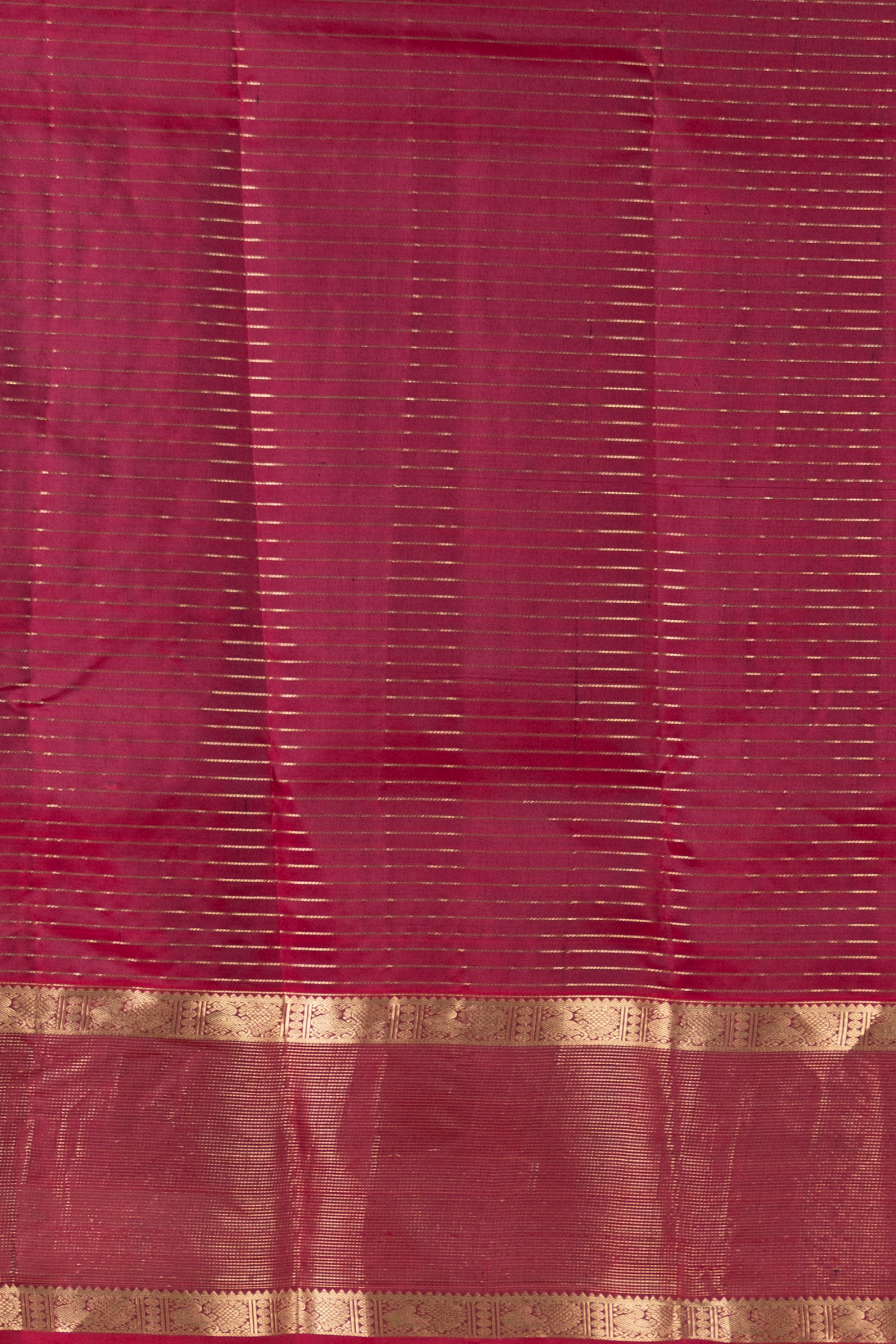 Forest Green and Maroon Jari Checked Pure Kanjivaram Silk Saree