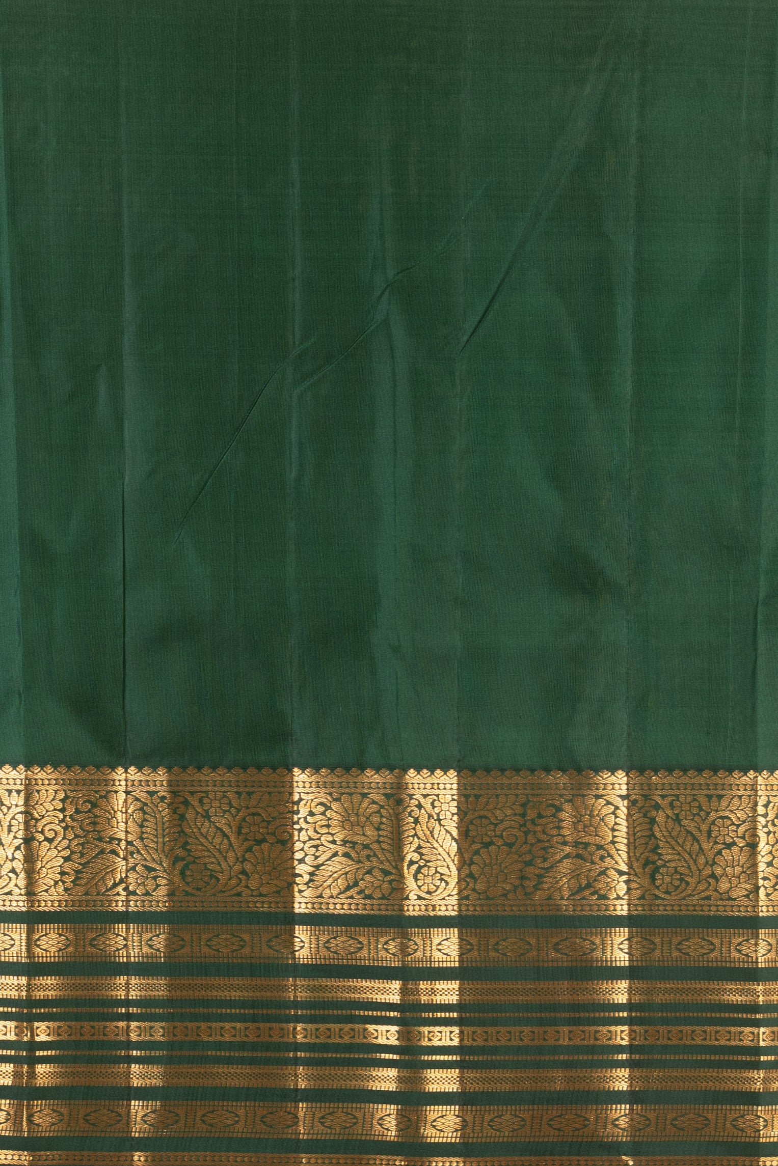Saffron and Sacramento Green Traditional Pure Kanjivaram Silk Saree