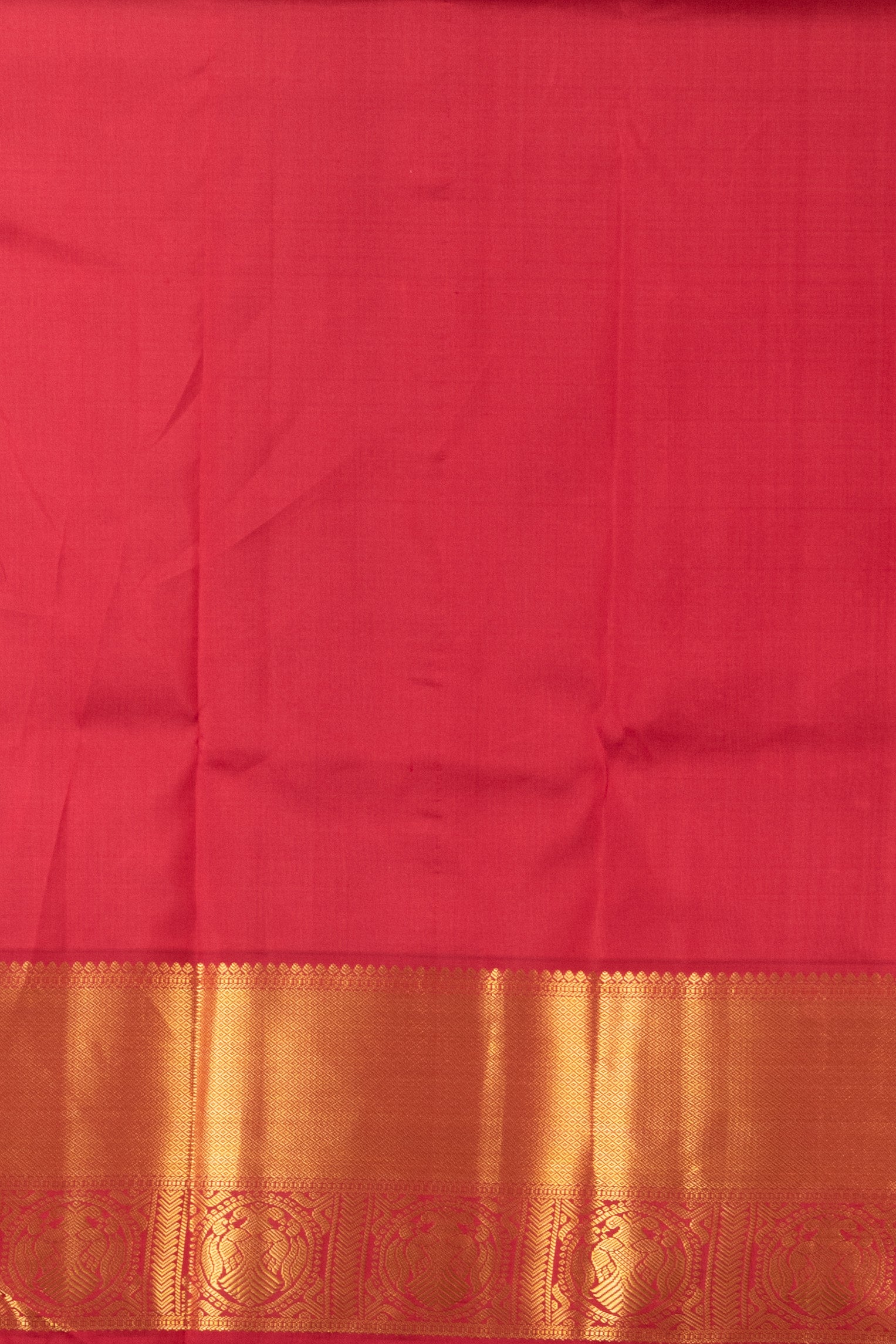 White Chocolate and Crimson Traditional Pure Kanjivaram Silk Saree