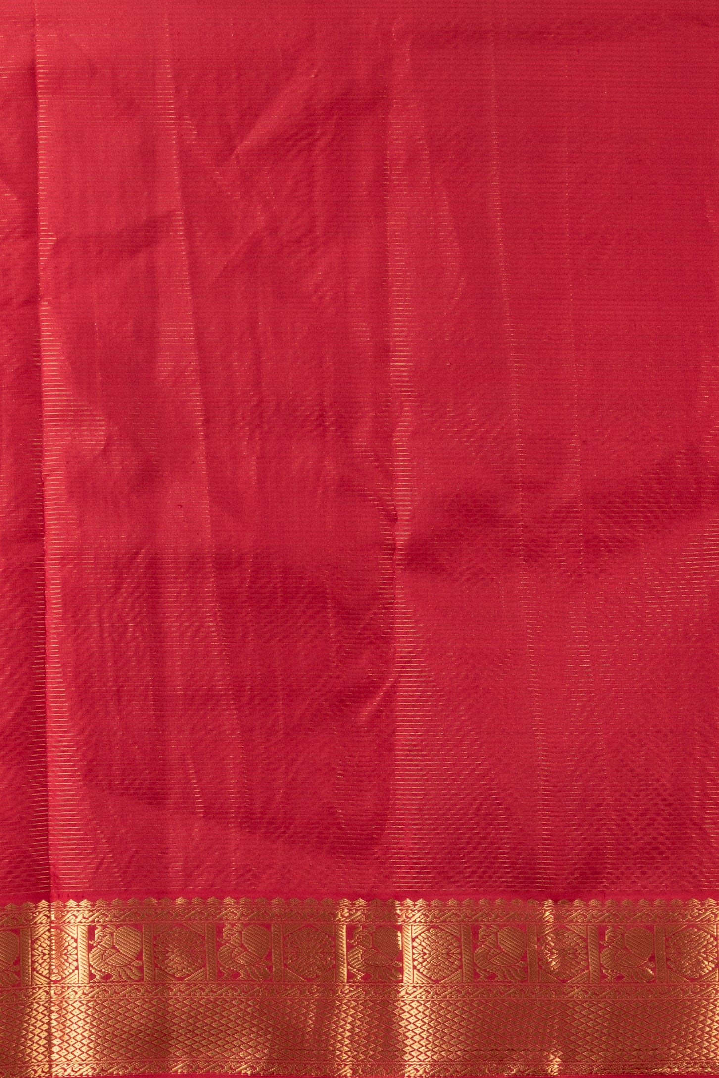 Lincoln Green and Deep Red Jari Checked Pure Kanjivaram Silk Saree