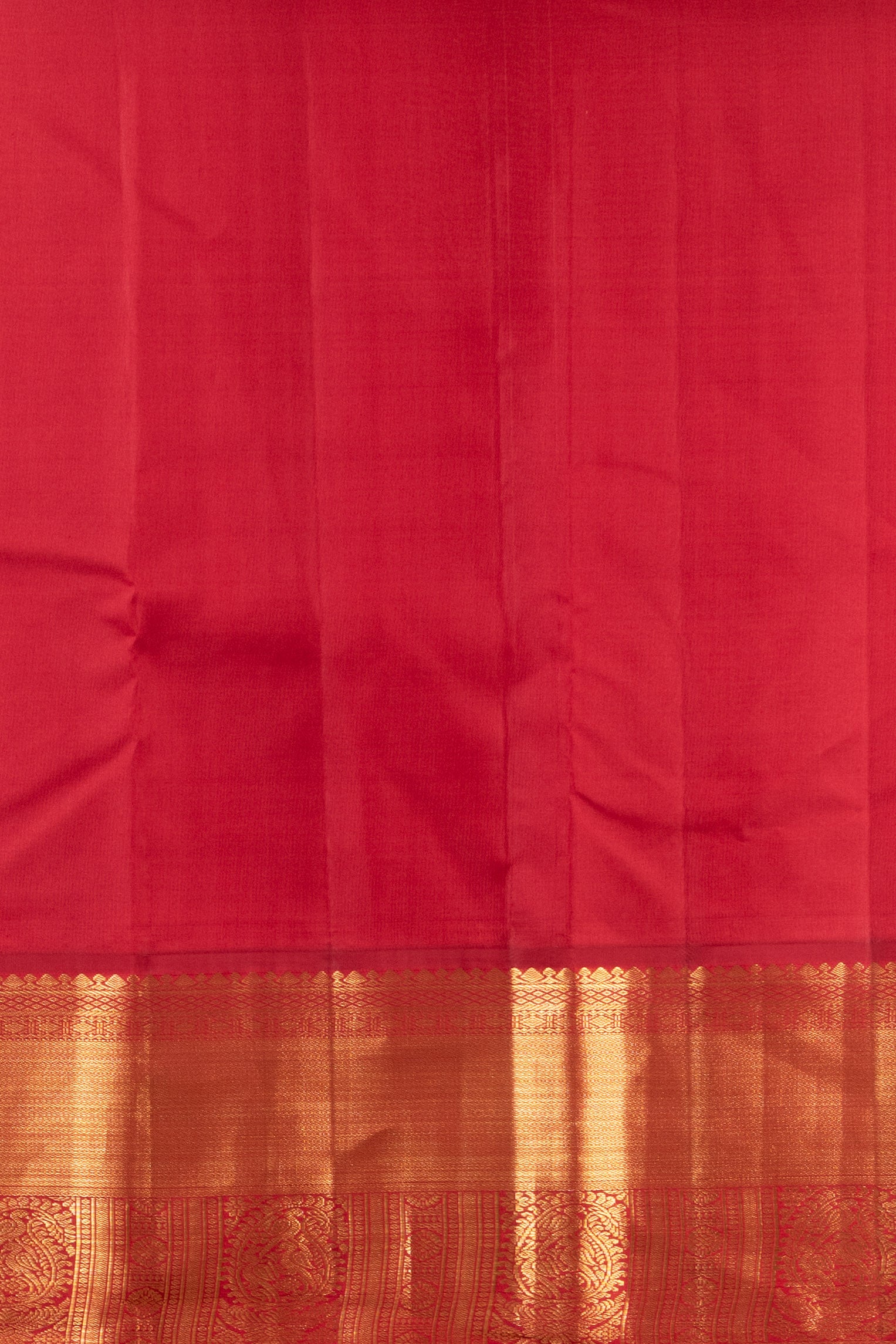 Pepper Orange and Maroon Korvai Pure Kanjivaram Silk Saree