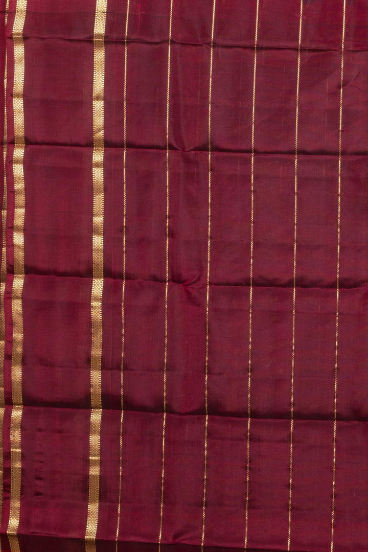 Navy Blue And Maroon Pure Touch Silk Saree