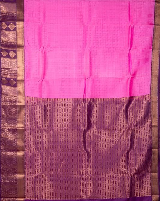 Pink Purple Pure Touch Silk Saree