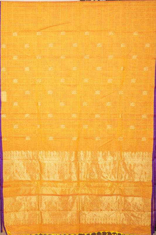 Golden Mustard Pure Kanchi Cotton Saree