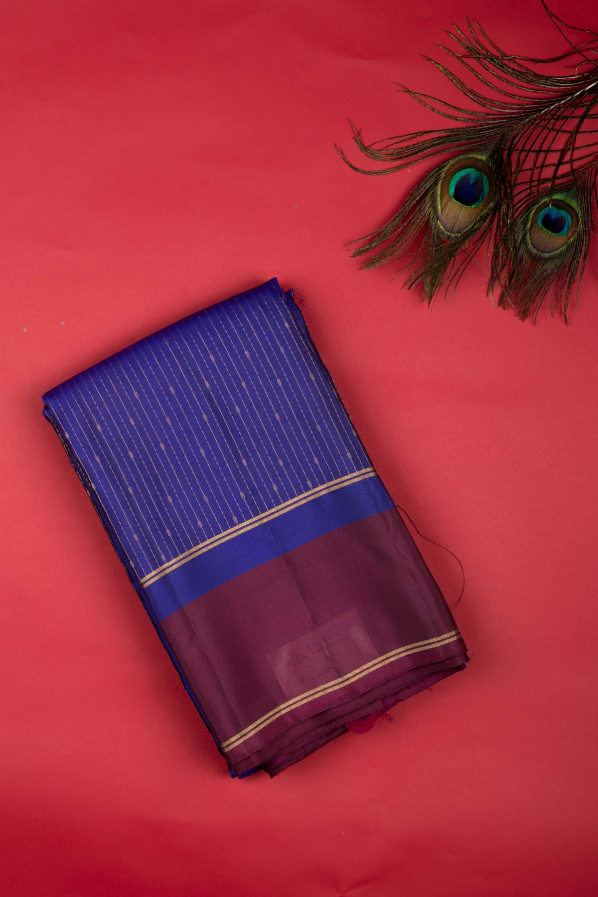 Blue And Maroon Pure Touch Silk Saree