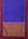 Blue And Maroon Pure Touch Silk Saree