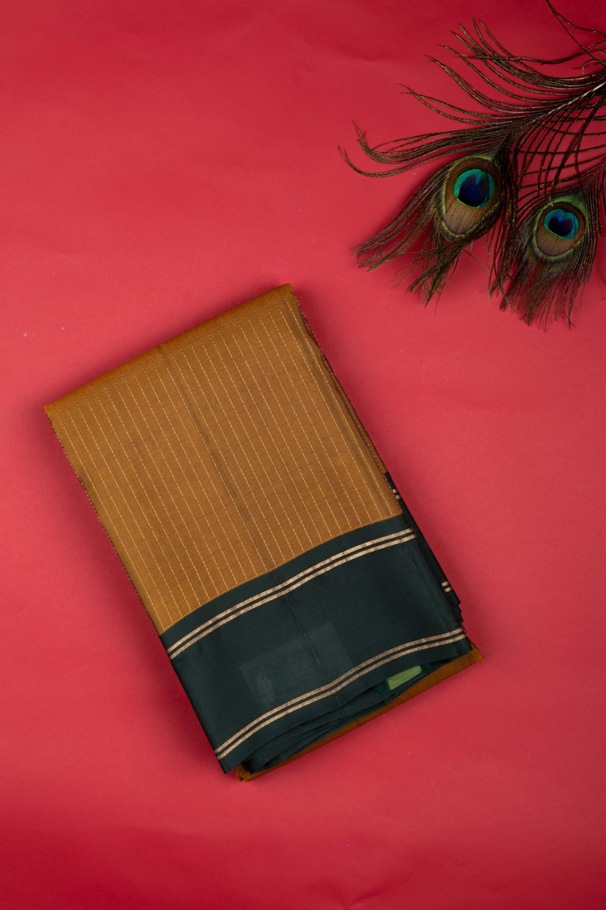 Fenugreek And Green Pure Touch Silk Saree