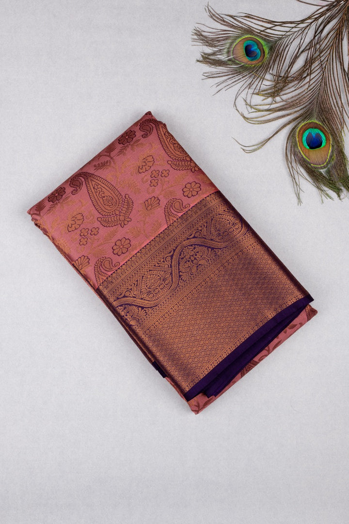 Pastel Pink Brocade Pure Touch Silk Saree