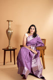 Lavender pure silk saree